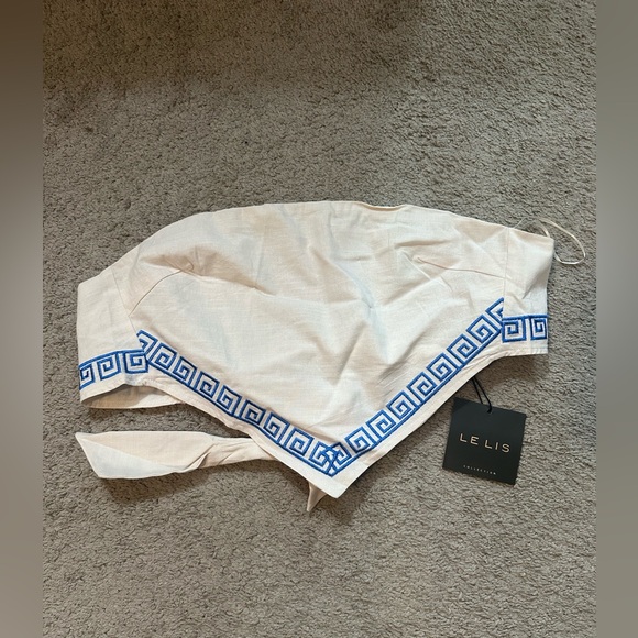 Athens Embroidered Set-Cream/Blue- These Three Boutique - Picture 7 of 8